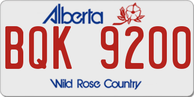 AB license plate BQK9200