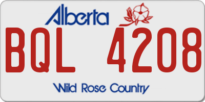 AB license plate BQL4208