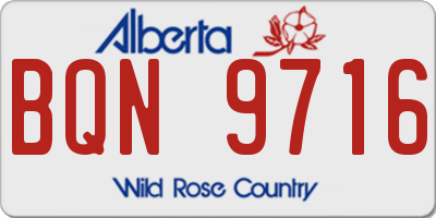 AB license plate BQN9716