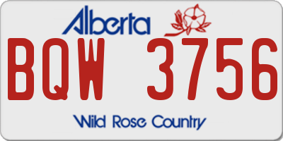 AB license plate BQW3756