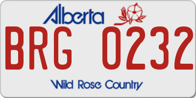 AB license plate BRG0232