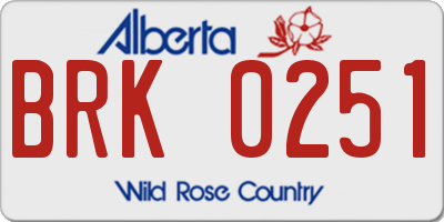 AB license plate BRK0251