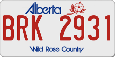 AB license plate BRK2931