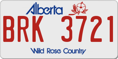 AB license plate BRK3721