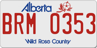 AB license plate BRM0353