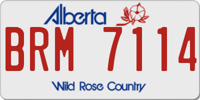 AB license plate BRM7114
