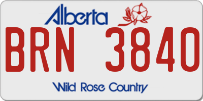 AB license plate BRN3840