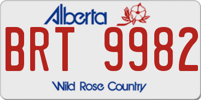 AB license plate BRT9982