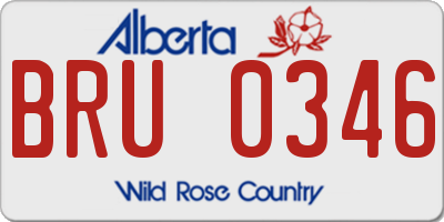 AB license plate BRU0346