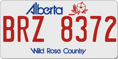 AB license plate BRZ8372