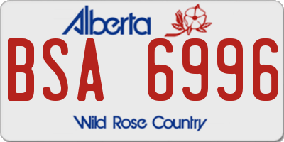 AB license plate BSA6996