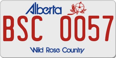 AB license plate BSC0057