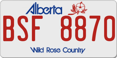 AB license plate BSF8870