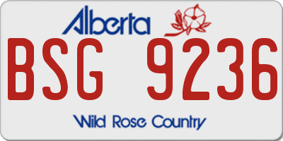 AB license plate BSG9236