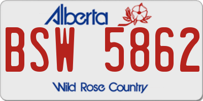 AB license plate BSW5862