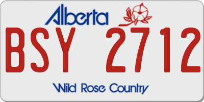 AB license plate BSY2712