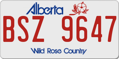 AB license plate BSZ9647