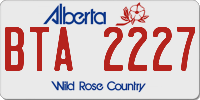 AB license plate BTA2227