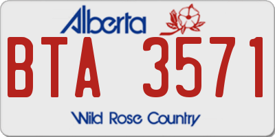 AB license plate BTA3571
