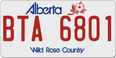 AB license plate BTA6801