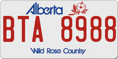 AB license plate BTA8988