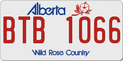 AB license plate BTB1066