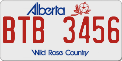 AB license plate BTB3456