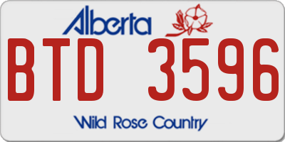 AB license plate BTD3596