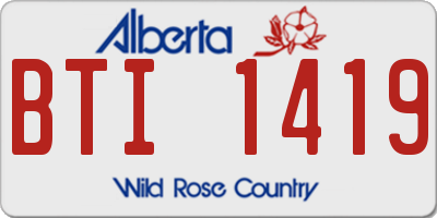 AB license plate BTI1419