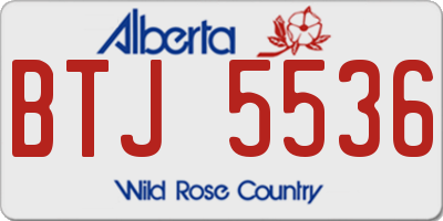 AB license plate BTJ5536