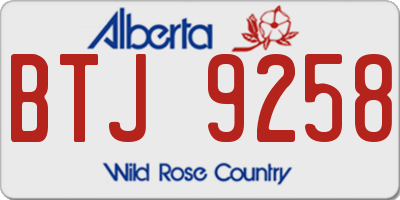 AB license plate BTJ9258
