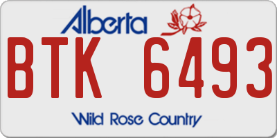 AB license plate BTK6493