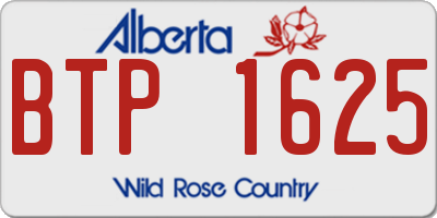 AB license plate BTP1625