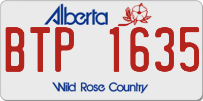 AB license plate BTP1635