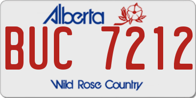 AB license plate BUC7212