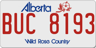 AB license plate BUC8193