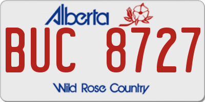 AB license plate BUC8727