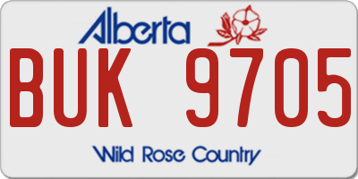 AB license plate BUK9705