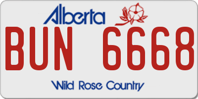 AB license plate BUN6668