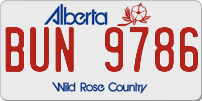 AB license plate BUN9786