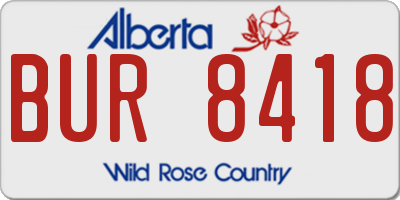 AB license plate BUR8418