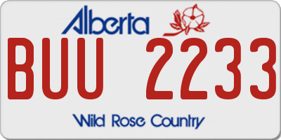 AB license plate BUU2233