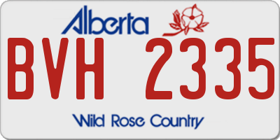 AB license plate BVH2335