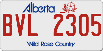 AB license plate BVL2305