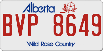 AB license plate BVP8649