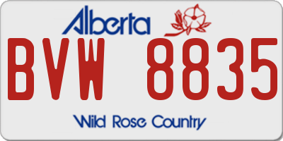 AB license plate BVW8835