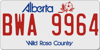 AB license plate BWA9964