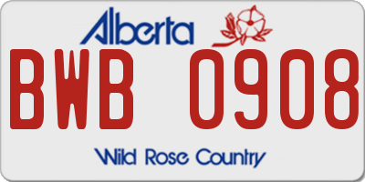AB license plate BWB0908