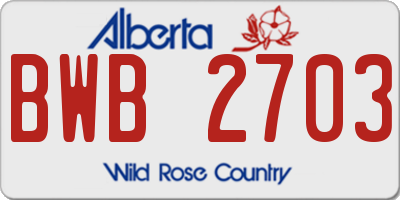 AB license plate BWB2703