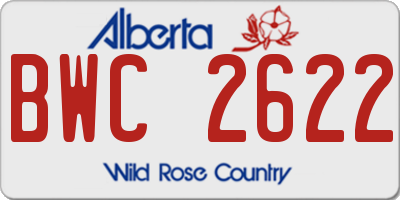 AB license plate BWC2622